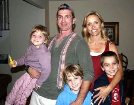 Kirsten Barlow with her husband Joe Lando and children